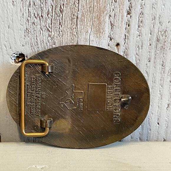 Vintage NRA 1985 Belt Buckle Life Member Solid Brass Norman Foundry USA - Picture 5 of 7